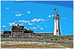Sandy Beach By Scituate Lighthouse in Massachusetts
